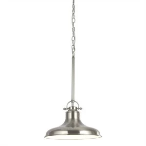 1 Light Pendant Satin Silver, White, E27