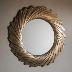 Image of Iskra Wall Mirror 100x100cm Gold Effect Verdigris Gold Effect