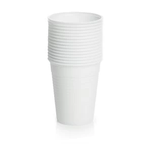 image of Essential Housewares Essential Plastic White Cups 15 Pack