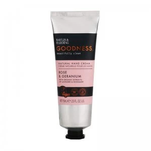 image of Baylis & Harding Goodness Rose & Geranium Hand Cream 75ml