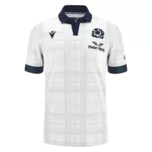 image of Macron Scotland Rugby 6 Nations Away Shirt 2023 2024 Adults - White