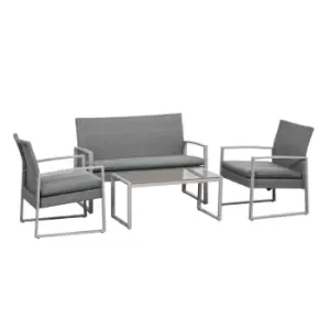 Image of Outsunny 4 Pcs Patio Rattan Wicker Sofa Set Conservatory Furniture W/ Cushion