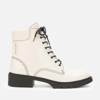 Image of Coach Womens Lortimer Leather Lace Up Boots - Chalk - UK 5