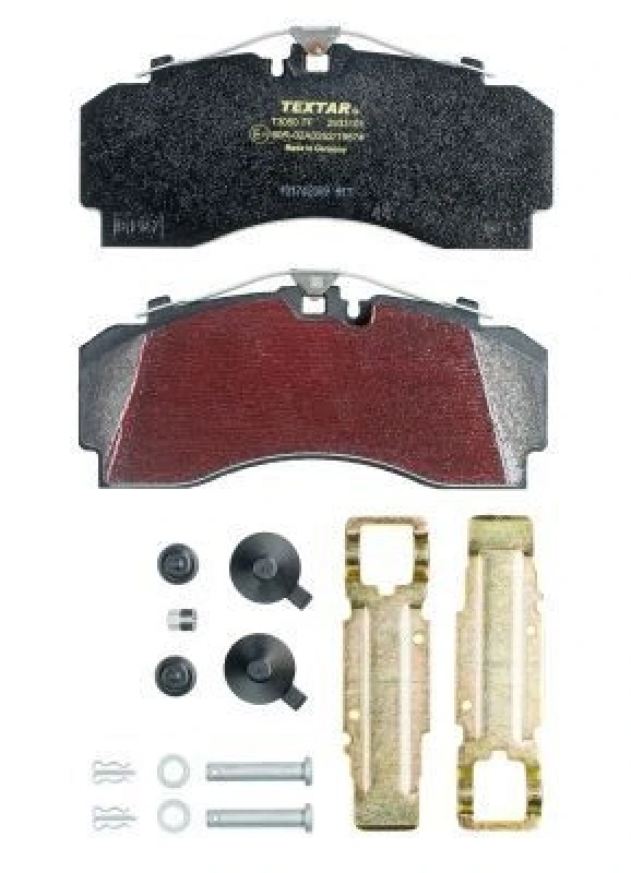 Image of TEXTAR 2933101 Brake pad set prepared for wear warning indicator, with accessories Brake Pad Set,disc brake (402)