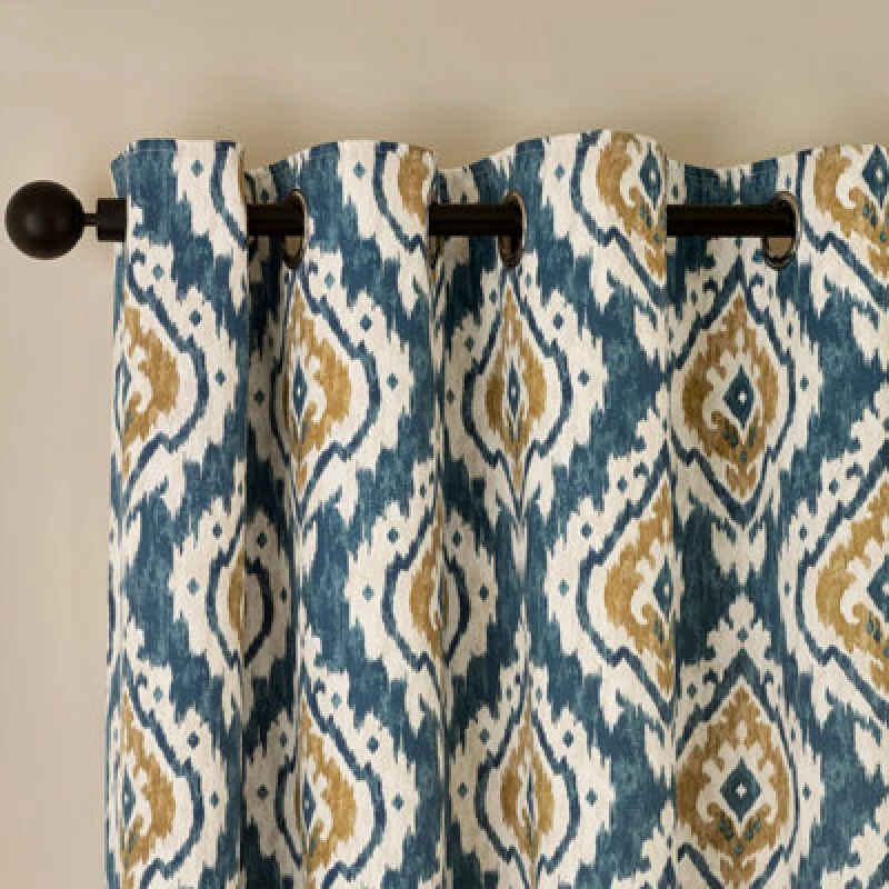 Image of Pineapple Elephant Suri Geo Lined Eyelet Curtains Eyelet Curtains 66x90" Green 40807615000