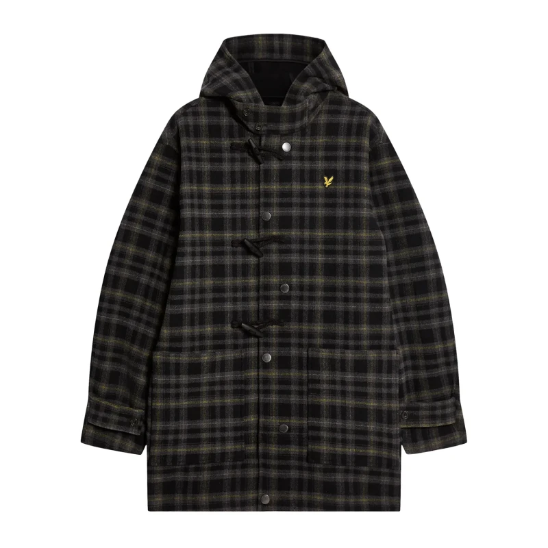 Image of Lyle & Scott Tartan modular coat Lyle & Scott Noir Male M