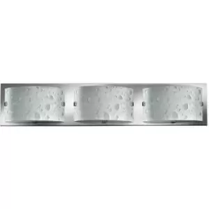 Image of Loops - IP44 3 Bulb Wall Light Bubble Art Glass Polished Chrome Back Plate. LED G9 3.5W