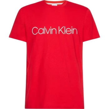 Image of Calvin Klein Front Logo T Shirt - Racing Red