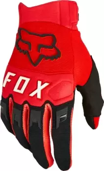 Image of FOX Dirtpaw Motocross Gloves, black-red, Size XL, black-red, Size XL