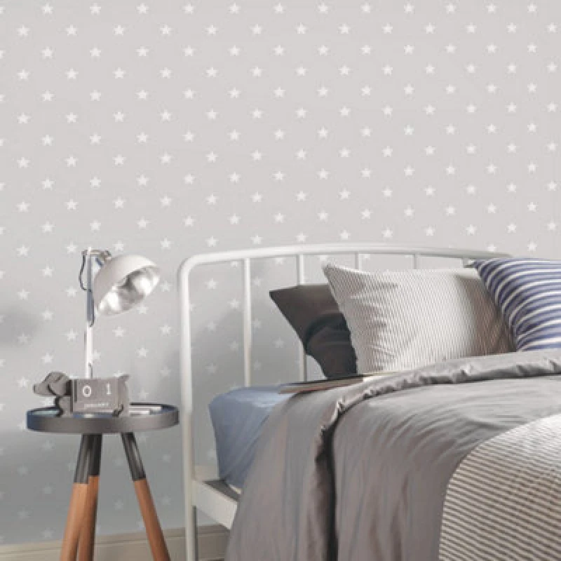 Image of Galerie Deauville 2 Grey Beige White Deauville Star Smooth Wallpaper