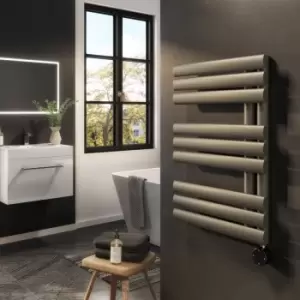 image of Brass Electric Towel Radiator 0.6kW with WiFi Thermostat - H650xW450mm - IPX4 Bathroom Safe