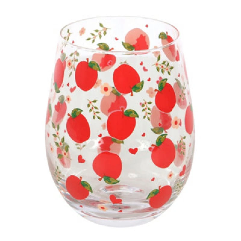 Image of Something Different Something Different Apple Stemless Glass in Red Red One Size Unisex 5063703960380