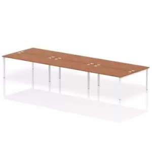 Image of Impulse Bench B2B 6 Person 1600 White Frame Office Bench Desk Walnut