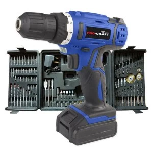 Image of Pro-Craft 18V Li-Ion Cordless Drill with 89 Piece Accessory Kit