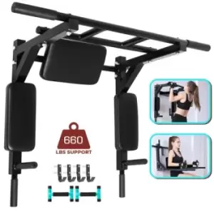 image of Pull Up Bar Wall Mounted Dip Station Power Tower Home Gym Fitness ChinUp Bracket