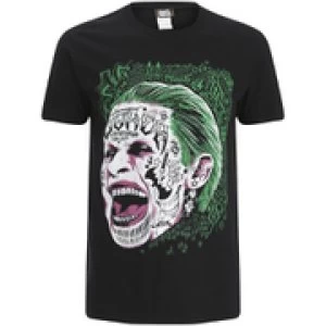 image of DC Comics Mens Suicide Squad Joker Head T-Shirt - Black