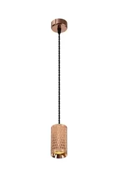 image of 1 Light 30cm Ceiling Pendant Light GU10, Rose Gold, Sand Black