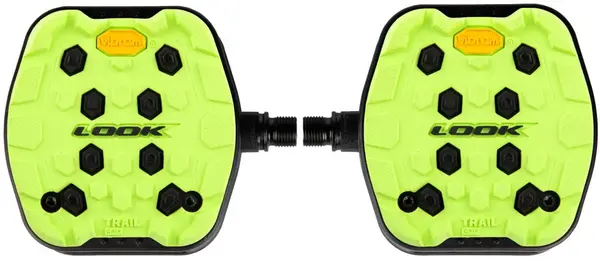 image of Look Trail Grip Flat Mountain Bike Pedals Lime