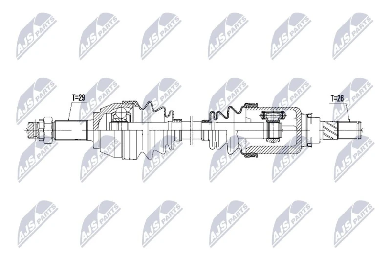 Image of NTY NPW-NS-207 Drive shaft Manual Transmission, Front Axle Left Drive Shaft (13)