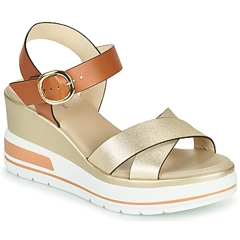 image of NeroGiardini TIMEO womens Sandals in Gold,5,6.5,7.5