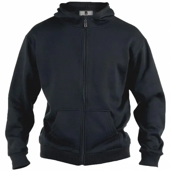 image of D555 by Duke Duke Plain Zip Hoodie Colour: BLACK, Size: 3XL