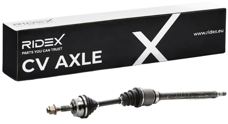 Image of RIDEX 13D0084 Drive shaft Front Axle Right, with bearing(s) Drive Shaft (13)