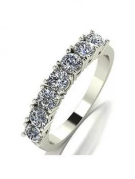 Moissanite 9ct White Gold 1ct Equivalent Eternity Ring, White Gold, Size U, Women