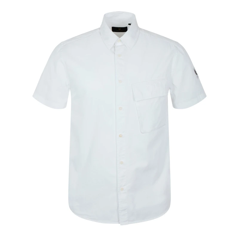 Image of Belstaff Scale Short Sleeve Shirt Mens White male M