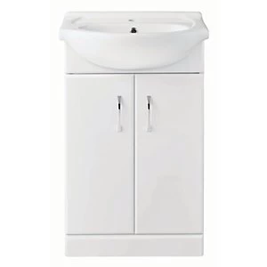 image of Wickes White Gloss Regular Vanity Unit - 525mm