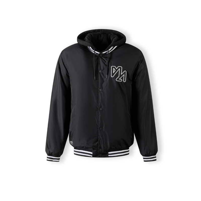Image of Minoti Men baseball style jacket detachable hood Black male X Small