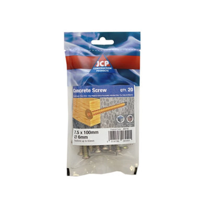 Image of Jcp Fixings Concrete Screws Csk HD 7.5 X 80mm - Fjjbcs75080 - Box Of 100