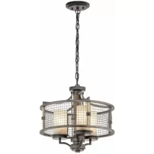 Image of Loops - 3 Bulb Chandelier Hanging Pendant LIght Anvil Iron LED E27 100W Bulb