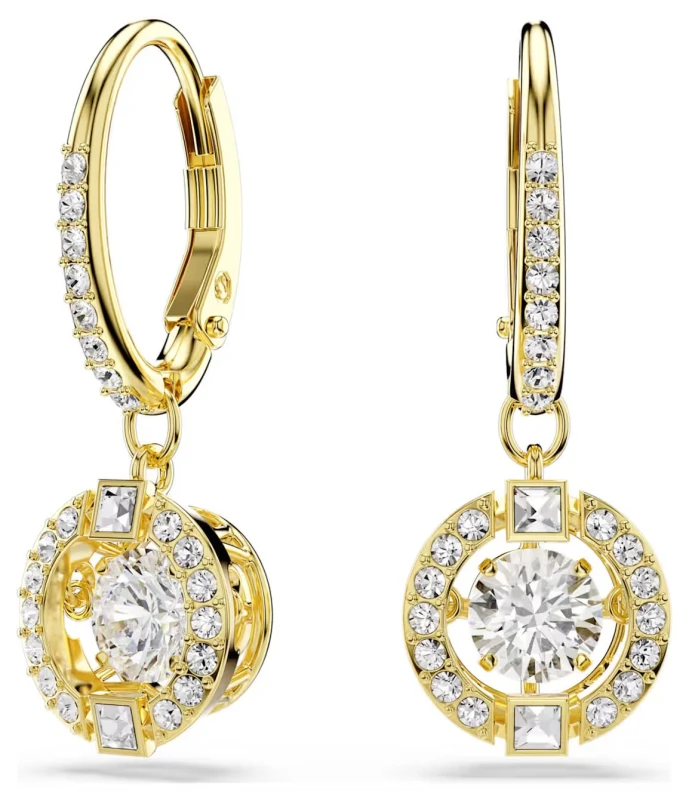 Image of Swarovski 5758095 Una Angelic drop earrings Round cut, White Jewellery