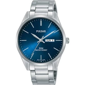 image of Pulsar PJ6109X1 Mens Stainless Steel Bracelet Blue Dial 50M Watch