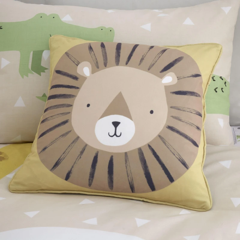 Image of Catherine Lansfield 'Roarsome Animals' Cushion Natural unisex