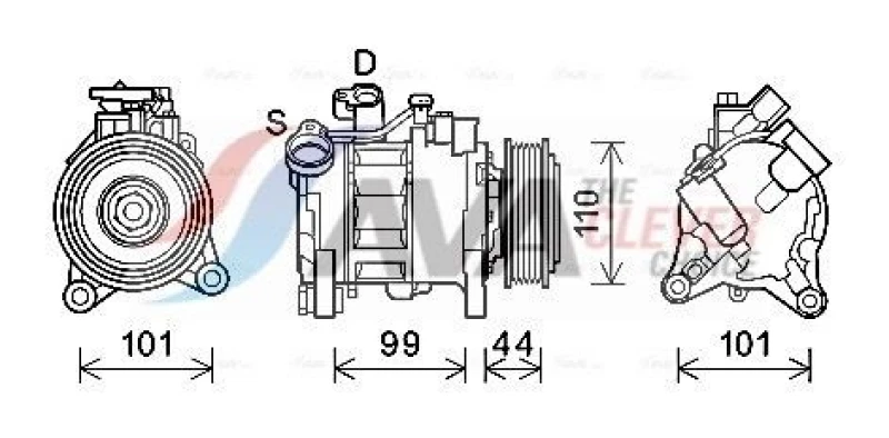 Image of Air conditioning compressor AVA COOLING SYSTEMS BWAK498