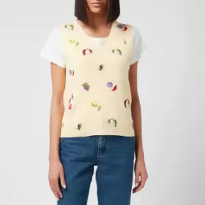 Image of Paul Smith Womens Knitted V Neck Vest - Yellow - L