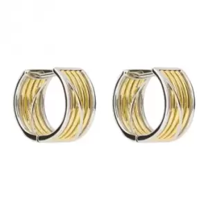 Image of Geo Cage Design Rounded Rectangle Gold Hoop Earrings E6221