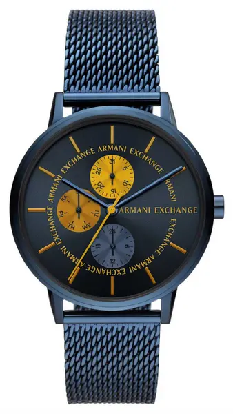 Image of Armani Exchange AX2751 Blue Day/Date Dial Blue Stainless Watch