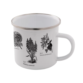 Image of Flowers Enamel Mug - White