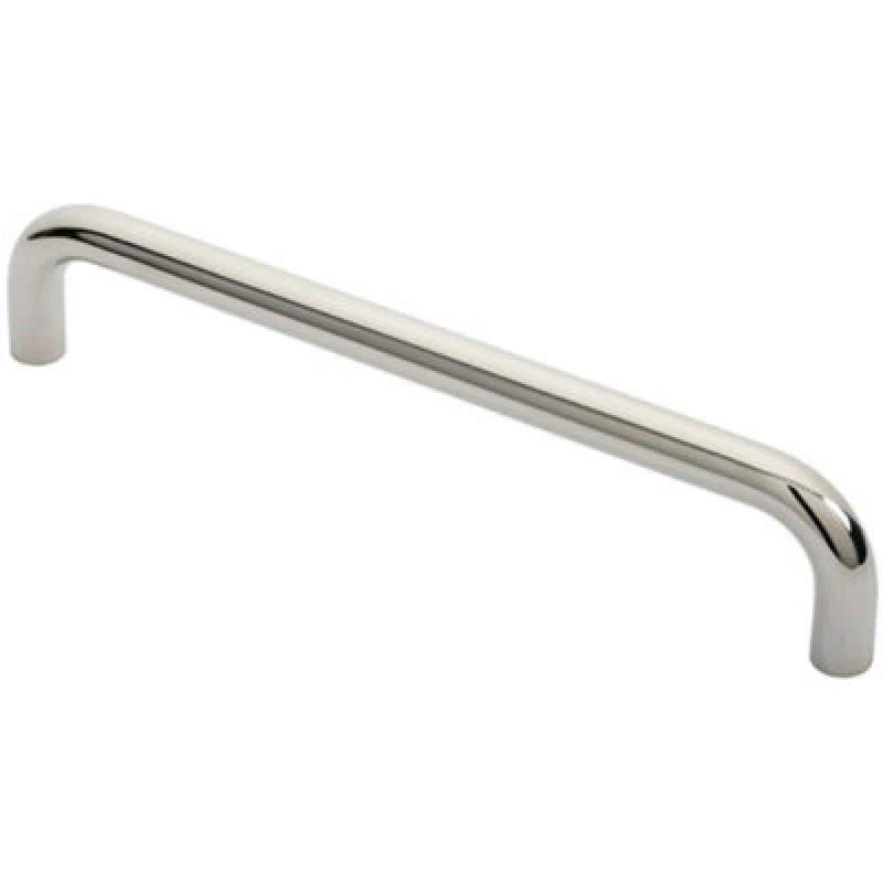 Image of Loops Round D Bar Pull Handle 319 x 19mm 300mm Fixing Centres Bright Steel Metallics unisex