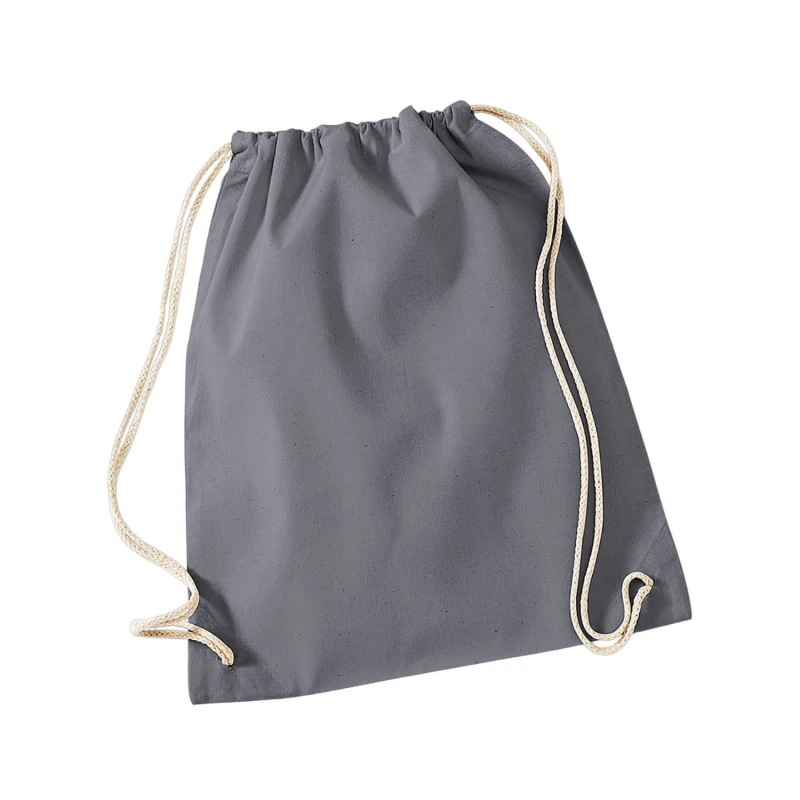 Image of Westford Mill Mens Cotton Drawstring Bag in Dark Grey Dark Grey Male