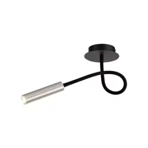Image of Semi Flush Ceiling, 1 Light Adjustable Arm, 1 x 5W LED, 3000K, 310lm, Black, Aluminium - Luminosa Lighting