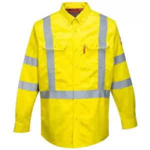 Image of Portwest FR95YERS - sz Bizflame 88/12 FR Hi-Vis Shirt - Yellow