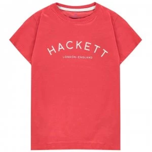 image of Hackett Hacket Logo T Shirt - Strawberry 238