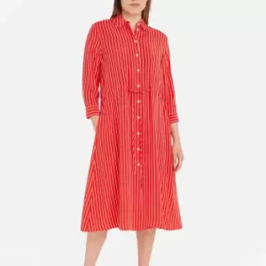 Image of Tommy Hilfiger Striped Cupro Midi Shirt Dress - IT 38/UK 10