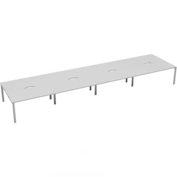 Image of 10 Person Double Bench Desk 1200X800MM Each - White/White