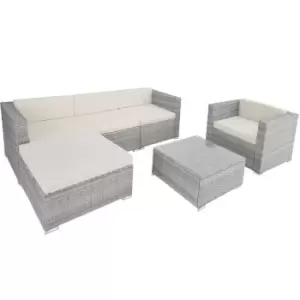 image of Tectake Rattan Garden Furniture Milano - Light Grey