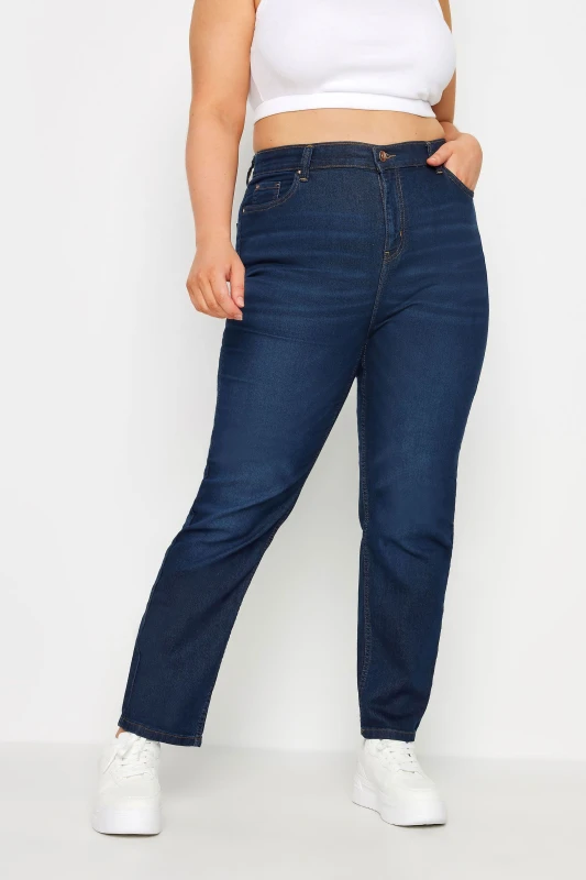 Image of Yours Womens Straight Leg Jeans in Indigo Size: 30S Indigo Female 30S