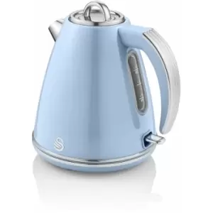 image of Swan 1.5 Litre Retro Blue Jug Kettle 3KW - Blue